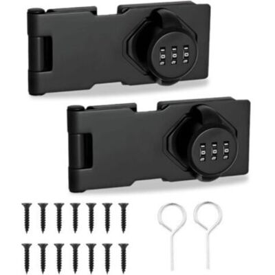 ABYSSE Lot De 2 Cadenas À Combinaison Verrouillable À 3 Chiffres Avec Vis Serrure À Mot De Passe Mécanique Pour Armoire, Placard, Porte De Grange Noir - Publicité ABYSSE Lot De 2 Cadenas À Combinaison Verrouillable À 3 Chiffres Avec Vis Serrure À Mot De Passe Mécanique Pour Armoire, Placard, Porte De Grange Noir - Publicité