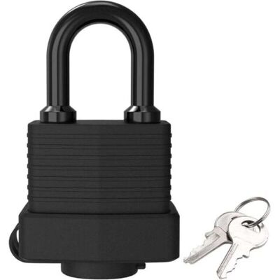 ABYSSE Cadenas À Clé Avec Protection Thermoplastique, Cadenas Laiton Étanche, Cadenas En Acier Laminé Extérieur Résistant Aux Intempéries, Pour Casier, Gym, Garage, Clôture (noir,1 Pièce) - Publicité ABYSSE Cadenas À Clé Avec Protection Thermoplastique, Cadenas Laiton Étanche, Cadenas En Acier Laminé Extérieur Résistant Aux Intempéries, Pour Casier, Gym, Garage, Clôture (noir,1 Pièce) - Publicité
