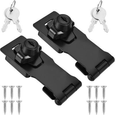 OEM Moraillons De Verrouillage En Alliage De Zinc, Lot De 2 Cadenas Loquet Bouton Avec Clés Et Vis Sécurité Pour Porte Hangar Armoire Fenêtre Tiroir (noir) - Publicité OEM Moraillons De Verrouillage En Alliage De Zinc, Lot De 2 Cadenas Loquet Bouton Avec Clés Et Vis Sécurité Pour Porte Hangar Armoire Fenêtre Tiroir (noir) - Publicité