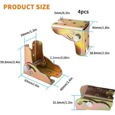 Nalookamic 6 Pcs Charnières Pliantes, Charniere Pliante Autobloquante, Charnière Pliante À 90 Degrés, Supports De Pieds De Table Pliables, Charnières De Pieds Pliables Pliants Pour Pieds De Table Lit - Publicité Nalookamic 6 Pcs Charnières Pliantes, Charniere Pliante Autobloquante, Charnière Pliante À 90 Degrés, Supports De Pieds De Table Pliables, Charnières De Pieds Pliables Pliants Pour Pieds De Table Lit - Publicité