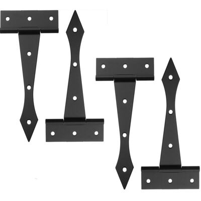 FOGSHIELD Lot De 2 Charnières De Porte En T De 10,2 Cm, Charnières De Porte D'Abri De Jardin, Charnières De Porte Durables Pour Clôtures En Bois, Portes De Cour, Portes De Grange, Boîte En Bois, Noir Mat - Publicité FOGSHIELD Lot De 2 Charnières De Porte En T De 10,2 Cm, Charnières De Porte D'Abri De Jardin, Charnières De Porte Durables Pour Clôtures En Bois, Portes De Cour, Portes De Grange, Boîte En Bois, Noir Mat - Publicité