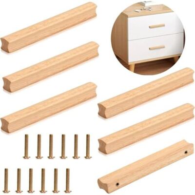 ABYSSE 6 Pièces Poignee De Meuble En Bois, Poignée Bois Avec Vis Pour Armoire, Espacement Des Trous 128 Mm De Poignée De Meuble Placards En Bois, Poignées De Cuisine En Bois Universelles Pour Les Plac - Publicité ABYSSE 6 Pièces Poignee De Meuble En Bois, Poignée Bois Avec Vis Pour Armoire, Espacement Des Trous 128 Mm De Poignée De Meuble Placards En Bois, Poignées De Cuisine En Bois Universelles Pour Les Plac - Publicité