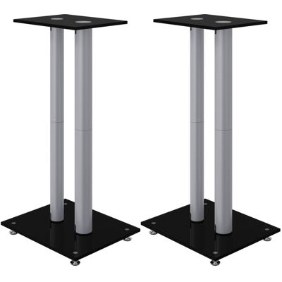 DESIGN IN Supports De Haut-parleurs 2 Pcs Noir/argenté 2 Piliers - Publicité DESIGN IN Supports De Haut-parleurs 2 Pcs Noir/argenté 2 Piliers - Publicité
