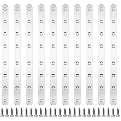 OEM 10 Pièces 293 X 19 X 3 Mm Pattes D'Assemblage Supports De Fixation Droits Plats Plaques Dassemblage Métalliques En Acier Inoxydable Avec 80 Vis De Fixation Pour Cadres De Lit, Chaises, Tables - Publicité OEM 10 Pièces 293 X 19 X 3 Mm Pattes D'Assemblage Supports De Fixation Droits Plats Plaques Dassemblage Métalliques En Acier Inoxydable Avec 80 Vis De Fixation Pour Cadres De Lit, Chaises, Tables - Publicité