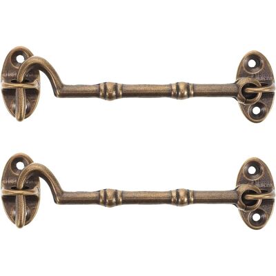 JILLIOPER Lot De 2 Loquets À Crochet En Laiton Antique 105 Cm Crochets Robustes Pour Porte Intérieure Et Fenêtre Verrous Résistants Aux Intempéries Pour Maison Porte De Grange Et - Publicité JILLIOPER Lot De 2 Loquets À Crochet En Laiton Antique 105 Cm Crochets Robustes Pour Porte Intérieure Et Fenêtre Verrous Résistants Aux Intempéries Pour Maison Porte De Grange Et - Publicité