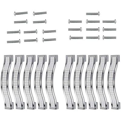 MOXIE Lot De 10 Poignées De Tiroir En Alliage Strass Cristal Pour Commode Armoire De Cuisine Placard, Silver, 128mm-10pcs - Publicité MOXIE Lot De 10 Poignées De Tiroir En Alliage Strass Cristal Pour Commode Armoire De Cuisine Placard, Silver, 128mm-10pcs - Publicité