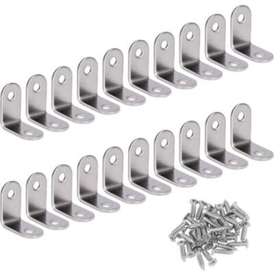 ENLENK Angle Droit Support Inox 90 Degrés Support De Coin Support D'Angle En Forme De L Fixation Équerre Livré Avec Vis Argent 20 Pièces 30 30 16mm - Publicité ENLENK Angle Droit Support Inox 90 Degrés Support De Coin Support D'Angle En Forme De L Fixation Équerre Livré Avec Vis Argent 20 Pièces 30 30 16mm - Publicité