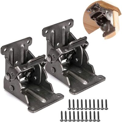 MOXIE 2pcs Charnières Autobloquantes, Support Pliable Raccords De Jambe, Accolade De Coin Pour Les Pieds Pliants Établi Pliant, Avec 20pcs De Vis - Publicité MOXIE 2pcs Charnières Autobloquantes, Support Pliable Raccords De Jambe, Accolade De Coin Pour Les Pieds Pliants Établi Pliant, Avec 20pcs De Vis - Publicité