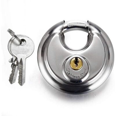 Melissa 70 Mm Grande Distribution Cadenas En Acier Inoxydable Forme Ronde Gâteau Lock Entrepôt Porte Disc Chaîne Antivol Serrure Avec 2 Clés - Publicité Melissa 70 Mm Grande Distribution Cadenas En Acier Inoxydable Forme Ronde Gâteau Lock Entrepôt Porte Disc Chaîne Antivol Serrure Avec 2 Clés - Publicité