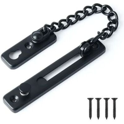 ENLENK Chaîne De Porte De Sécurité Limiteur De Porte Étroit Verrou De Porte Anti-vol À Ressort Avec Vis Pour Porte Interne À Domicile, Finition Noire Matte En Acier Inoxydable - Publicité ENLENK Chaîne De Porte De Sécurité Limiteur De Porte Étroit Verrou De Porte Anti-vol À Ressort Avec Vis Pour Porte Interne À Domicile, Finition Noire Matte En Acier Inoxydable - Publicité