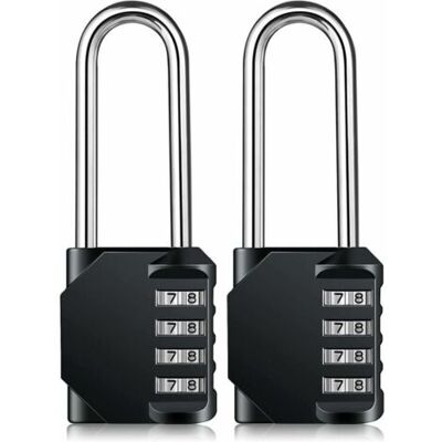 ABYSSE Cadenas À Combinaison Robuste – Cadenas Résistant Aux Intempéries, Verrou Réinitialisable, Anse De 6,3 Cm De Long En Alliage De Zinc À 4 Chiffres, 2pcs - Publicité ABYSSE Cadenas À Combinaison Robuste – Cadenas Résistant Aux Intempéries, Verrou Réinitialisable, Anse De 6,3 Cm De Long En Alliage De Zinc À 4 Chiffres, 2pcs - Publicité