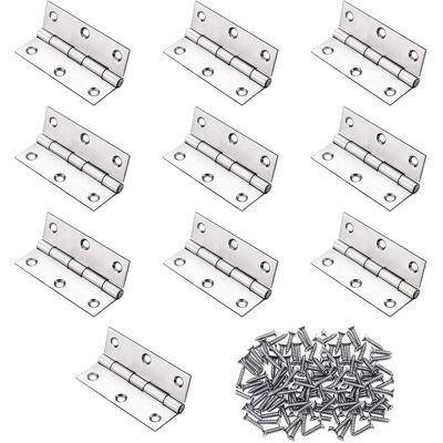 BOED Charnières Pliables En Acier Inoxydable 55 X 34 Mm Pour Portes En Bois - 10 Pièces Silencieuses Avec 62 Vis Pour Meubles, Armoire - Publicité BOED Charnières Pliables En Acier Inoxydable 55 X 34 Mm Pour Portes En Bois - 10 Pièces Silencieuses Avec 62 Vis Pour Meubles, Armoire - Publicité