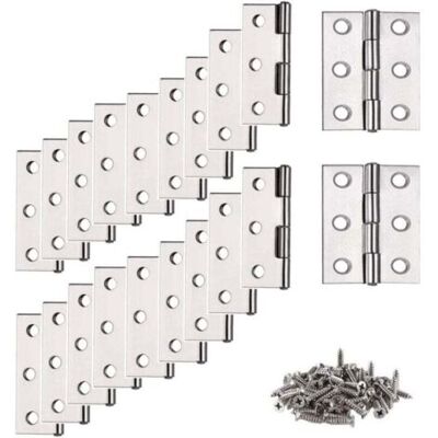 ABYSSE Charnière Inox, 20 Pcs Petite Charniere, (avec 120pcs M4 16mm Vis) Charnière, Charnière Plate, Charnière Pour La Maison Meubles Matériel Armoire - Publicité ABYSSE Charnière Inox, 20 Pcs Petite Charniere, (avec 120pcs M4 16mm Vis) Charnière, Charnière Plate, Charnière Pour La Maison Meubles Matériel Armoire - Publicité