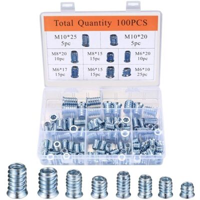 MOXIE 100 Pièces Manchons À Visser, Vis À Tête Fraisée, M6/m8/m10 Boulons À Visser Avec Insert À Visser, Insert Écrous À Visser Fileté À Six Pans Creux - Publicité MOXIE 100 Pièces Manchons À Visser, Vis À Tête Fraisée, M6/m8/m10 Boulons À Visser Avec Insert À Visser, Insert Écrous À Visser Fileté À Six Pans Creux - Publicité