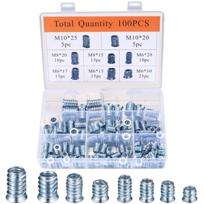 MOXIE 100 Pièces Manchons À Visser, Vis À Tête Fraisée, M6/m8/m10 Boulons À Visser Avec Insert À Visser, Insert Écrous À Visser Fileté À Six Pans Creux - Publicité MOXIE 100 Pièces Manchons À Visser, Vis À Tête Fraisée, M6/m8/m10 Boulons À Visser Avec Insert À Visser, Insert Écrous À Visser Fileté À Six Pans Creux - Publicité
