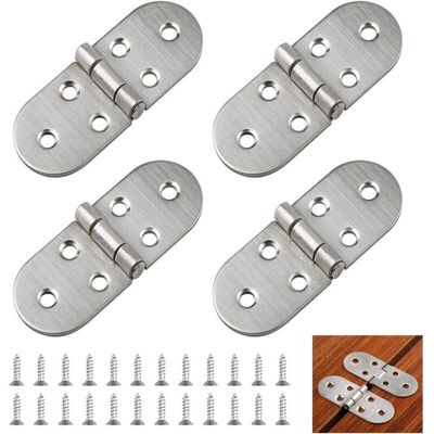 ABCRITAL Lot De 4 Charnières Rondes Pliables À 180 ° En Acier Inoxydable Pour Table Pliante, Armoire, Armoire En Bois, Meubles, Machines À Coudre (argenté) - Publicité ABCRITAL Lot De 4 Charnières Rondes Pliables À 180 ° En Acier Inoxydable Pour Table Pliante, Armoire, Armoire En Bois, Meubles, Machines À Coudre (argenté) - Publicité