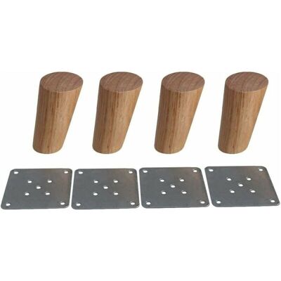 Vision Lot De 4 Pieds De Meubles En Bois Massif Incliné 10cm, Pieds De Rechange Avec Plaque De Montage Et Vis Pour Canapé, Tv, Lit, Table À Manger - Publicité Vision Lot De 4 Pieds De Meubles En Bois Massif Incliné 10cm, Pieds De Rechange Avec Plaque De Montage Et Vis Pour Canapé, Tv, Lit, Table À Manger - Publicité
