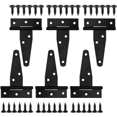 STAKMANN Un Ensemble De 6 Charnières De Porte Noires En Forme De T, Charnières De Porte En Métal, Charnières De Porte De Cabanon, Charnières De Porte De Grange, Charnières De Porte De Jardin, Charnières De Por - Publicité STAKMANN Un Ensemble De 6 Charnières De Porte Noires En Forme De T, Charnières De Porte En Métal, Charnières De Porte De Cabanon, Charnières De Porte De Grange, Charnières De Porte De Jardin, Charnières De Por - Publicité