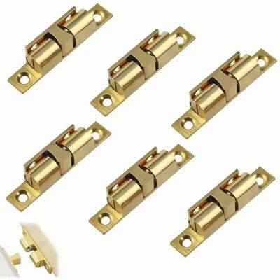 PELTOR 6 Pièces Loquet À Double Boule En Laiton Avec Vis, Loquet À Bille De Porte,verrou Porte,loquets De Porte En Laiton,double Rouleau Attraper Pour Placard Meubles Porte Armoire Loquet Serrure De Portiere - Publicité PELTOR 6 Pièces Loquet À Double Boule En Laiton Avec Vis, Loquet À Bille De Porte,verrou Porte,loquets De Porte En Laiton,double Rouleau Attraper Pour Placard Meubles Porte Armoire Loquet Serrure De Portiere - Publicité