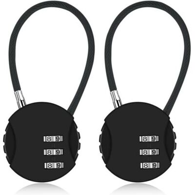 Bunthaus 2 Pièces Cadenas À Code Numérique 3 Chiffres, Résistant Aux Intempéries, Pour Valise D'Avion, Petits Cadenas À Câble, Cadenas À Code Pour Casier, Pour Voyage, Bagages, Valise, Sac, Casier - Publicité Bunthaus 2 Pièces Cadenas À Code Numérique 3 Chiffres, Résistant Aux Intempéries, Pour Valise D'Avion, Petits Cadenas À Câble, Cadenas À Code Pour Casier, Pour Voyage, Bagages, Valise, Sac, Casier - Publicité