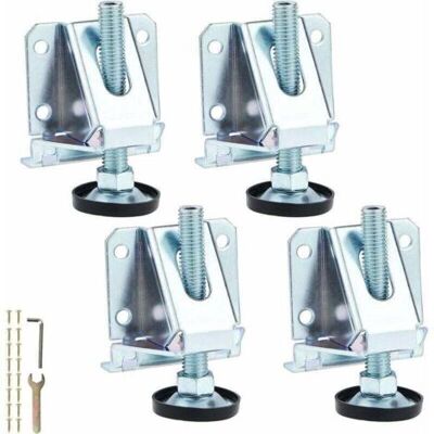 ABYSSE Lot De 4 Pieds De Nivellement Robustes En Acier Avec Écrous De Verrouillage , Pieds De Meuble Réglables M10 Pour Tables , Armoires , Étagères , Meubles - Publicité ABYSSE Lot De 4 Pieds De Nivellement Robustes En Acier Avec Écrous De Verrouillage , Pieds De Meuble Réglables M10 Pour Tables , Armoires , Étagères , Meubles - Publicité