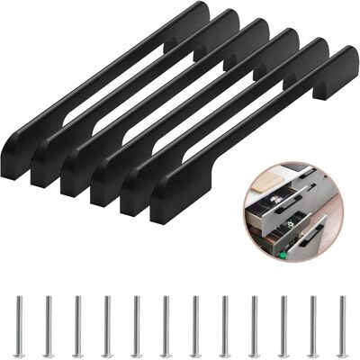 Generic 128mm Poignée De Cuisine,6 Pcs Noir Poignées De Armoire Cuisine Pour Porte,tiroir,armoires(avec Vis) - Publicité Generic 128mm Poignée De Cuisine,6 Pcs Noir Poignées De Armoire Cuisine Pour Porte,tiroir,armoires(avec Vis) - Publicité