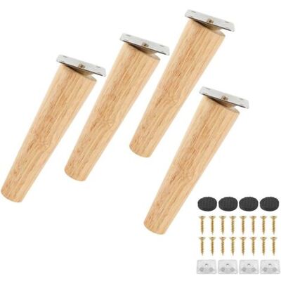 ABYSSE Lot De 4 Pieds De Canapé En Bois Massif, Pieds De Meuble Pour Meuble Tv, Lit, Pieds De Canapé De Remplacement Fiables Avec Tapis Antidérapant, Plaque De Montage Et Vis (h15 Cm, Oblique) - Publicité ABYSSE Lot De 4 Pieds De Canapé En Bois Massif, Pieds De Meuble Pour Meuble Tv, Lit, Pieds De Canapé De Remplacement Fiables Avec Tapis Antidérapant, Plaque De Montage Et Vis (h15 Cm, Oblique) - Publicité