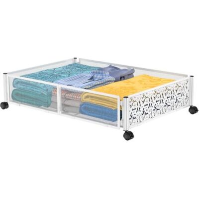 ABYSSE Tiroir De Lit – Coffres De Rangement Sous Le Lit, Étagère À Chaussures, Montage Sans Outil, Tiroir Sous Le Lit Pour Vêtements, Couvertures (blanc) – - Publicité ABYSSE Tiroir De Lit – Coffres De Rangement Sous Le Lit, Étagère À Chaussures, Montage Sans Outil, Tiroir Sous Le Lit Pour Vêtements, Couvertures (blanc) – - Publicité