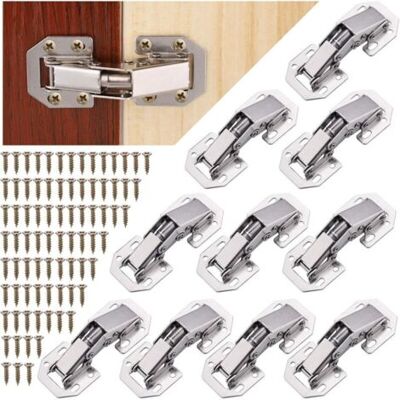 NALOOKAMIC 10 Pieces Charniere Porte Placard 90 Degrés Avec Vis, Mécanisme De Fermeture Automatique Avec Amortisseur Intégré, Charniere Invisible En Inox Pour Armoires De Porte Cuisine - Publicité NALOOKAMIC 10 Pieces Charniere Porte Placard 90 Degrés Avec Vis, Mécanisme De Fermeture Automatique Avec Amortisseur Intégré, Charniere Invisible En Inox Pour Armoires De Porte Cuisine - Publicité
