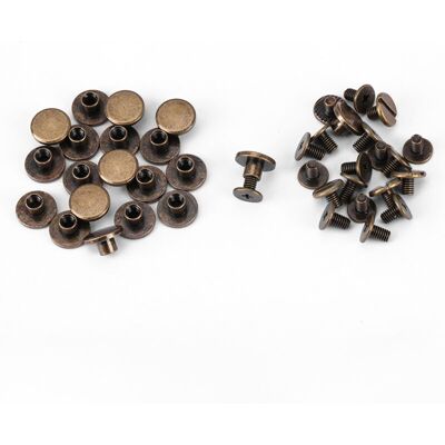 PELTOR Jeffergarden 20 Vis, Écrous, Clous Et Rivets À Tête Plate En Cuivre Et Laiton Avec Capuchon En Cuir (5 Mm) - Publicité PELTOR Jeffergarden 20 Vis, Écrous, Clous Et Rivets À Tête Plate En Cuivre Et Laiton Avec Capuchon En Cuir (5 Mm) - Publicité