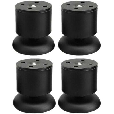 ABYSSE Lot De 4 Pieds Noir - 6cm De Meuble Réglable Pieds De Table En Acier Inoxydable Avec Tapis En Caoutchouc Et Vis - Publicité ABYSSE Lot De 4 Pieds Noir - 6cm De Meuble Réglable Pieds De Table En Acier Inoxydable Avec Tapis En Caoutchouc Et Vis - Publicité