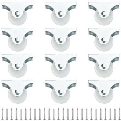 ABYSSE 12 Pcs Petite Roulette Pour Meuble 25 Mm, Mini Roulettes Directionnels, Roulette Fixe En Plastique Et Métal, Petites Roulettes À Visser Non Pivotantes, Pour Meuble Chariots Cabinet Armoire - Publicité ABYSSE 12 Pcs Petite Roulette Pour Meuble 25 Mm, Mini Roulettes Directionnels, Roulette Fixe En Plastique Et Métal, Petites Roulettes À Visser Non Pivotantes, Pour Meuble Chariots Cabinet Armoire - Publicité