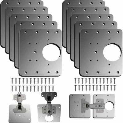 STAKMANN Aiperq – Plaques De Réparation Charnière Porte D'Armoire – Acier Inoxydable – Lot De 10 Avec 40 Vis – Installation Rapide Et Facile - Publicité STAKMANN Aiperq – Plaques De Réparation Charnière Porte D'Armoire – Acier Inoxydable – Lot De 10 Avec 40 Vis – Installation Rapide Et Facile - Publicité