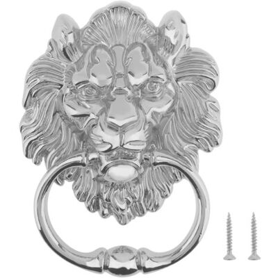 Bunthaus Heurtoir De Porte Lion En Alliage De Zinc Poignée De Porte, 156 117mm Poignée De Tête De Lion Ancienne Heurtoir En Forme De Tête De Lion Avec 2 Vis (argenté) - Publicité Bunthaus Heurtoir De Porte Lion En Alliage De Zinc Poignée De Porte, 156 117mm Poignée De Tête De Lion Ancienne Heurtoir En Forme De Tête De Lion Avec 2 Vis (argenté) - Publicité