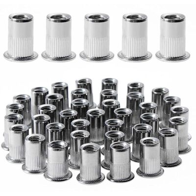 MOXIE Aougo – Lot De 100 Écrous À Rivet M6 En Acier Inoxydable – Filetage Profond Pour Fixation Efficace – Inserts Filetés Pour Plastique Et Métal - Publicité MOXIE Aougo – Lot De 100 Écrous À Rivet M6 En Acier Inoxydable – Filetage Profond Pour Fixation Efficace – Inserts Filetés Pour Plastique Et Métal - Publicité