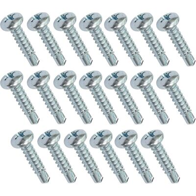 OEM Lot De 20 Vis À Tôle Autoperceuses Ø4.2x19mm À Tête Large Bombée - À Empreinte Ph/cruciforme - En Acier Zingué - Publicité OEM Lot De 20 Vis À Tôle Autoperceuses Ø4.2x19mm À Tête Large Bombée - À Empreinte Ph/cruciforme - En Acier Zingué - Publicité