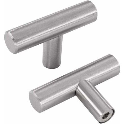 PELTOR Lot De 10 Poignees Argent - Bouton En T Meubles Porte Poignées Placard Tiroirs En Acier Inoxydable Avec Vis - Publicité PELTOR Lot De 10 Poignees Argent - Bouton En T Meubles Porte Poignées Placard Tiroirs En Acier Inoxydable Avec Vis - Publicité
