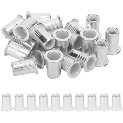 MOXIE Sjlerst Lot De 200 Écrous À Riveter Filetés En Aluminium Professionnels, Accessoires De Fixation M6 - Publicité MOXIE Sjlerst Lot De 200 Écrous À Riveter Filetés En Aluminium Professionnels, Accessoires De Fixation M6 - Publicité
