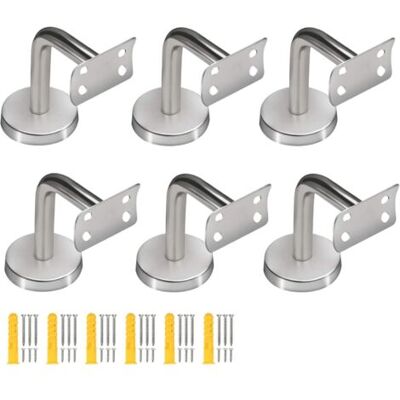 ABYSSE Lot De 6 Supports De Main Courante En Acier Inoxydable – Incurvés Pour Rails Ronds – Résistance À La Corrosion – Installation Rapide Avec Vis Incluses - Publicité ABYSSE Lot De 6 Supports De Main Courante En Acier Inoxydable – Incurvés Pour Rails Ronds – Résistance À La Corrosion – Installation Rapide Avec Vis Incluses - Publicité
