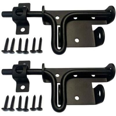 ENOWELIR Verrou Coulissant Extérieur Pour Porte Ou Portail – 2 Pièces, Acier Inoxydable Avec Trou Pour Cadenas, Finition Noir Mat - Publicité ENOWELIR Verrou Coulissant Extérieur Pour Porte Ou Portail – 2 Pièces, Acier Inoxydable Avec Trou Pour Cadenas, Finition Noir Mat - Publicité