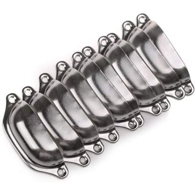 MOXIE Lot De 10 Poignée Bouton De Porte 98mm Décoration Pour Meuble Tiroir,poignées De Meuble Vintage Boutons De Meuble Poignées De Porte Coquille Avec De Vis - Argent - Publicité MOXIE Lot De 10 Poignée Bouton De Porte 98mm Décoration Pour Meuble Tiroir,poignées De Meuble Vintage Boutons De Meuble Poignées De Porte Coquille Avec De Vis - Argent - Publicité
