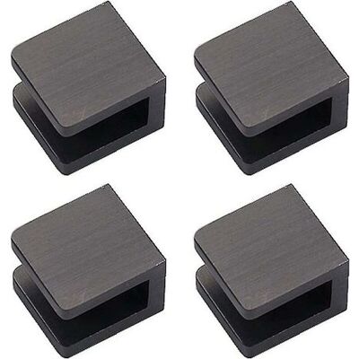 FANGMEDIA 4 Pack Glass Clips, No Drilling Holes On Glass Glass Holder Shelf Bracket Clip Support (for 8mm-10mm Glass, Black) - Publicité FANGMEDIA 4 Pack Glass Clips, No Drilling Holes On Glass Glass Holder Shelf Bracket Clip Support (for 8mm-10mm Glass, Black) - Publicité