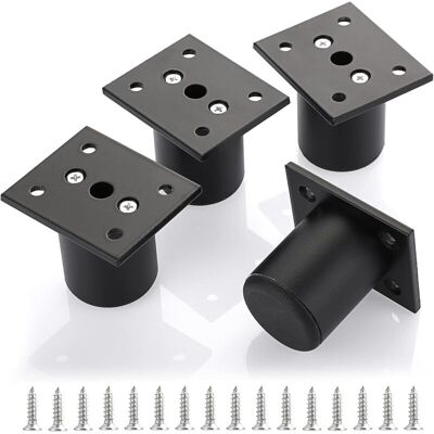 XISRENS 4pcs Pieds De Meuble Ajustable Pieds De Lit Rehausser Le Meuble Pied En Alliage D'Aluminium Pour Sommier,armoire,table (noir,hauteur 60mm) - Publicité XISRENS 4pcs Pieds De Meuble Ajustable Pieds De Lit Rehausser Le Meuble Pied En Alliage D'Aluminium Pour Sommier,armoire,table (noir,hauteur 60mm) - Publicité