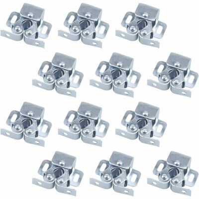 FANGMEDIA 12pcs Fermetures De Porte, Ferme-portes, Fermetures À Double Galet Pour Porte Battante De Meuble, Loquet Porte D'Armoire Double Rouleau Catch Loquet De Porte De Placard Catch (argent) - Publicité FANGMEDIA 12pcs Fermetures De Porte, Ferme-portes, Fermetures À Double Galet Pour Porte Battante De Meuble, Loquet Porte D'Armoire Double Rouleau Catch Loquet De Porte De Placard Catch (argent) - Publicité