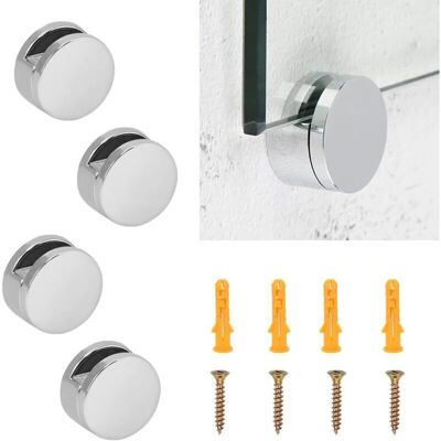 OEM 4 Pcs Support Miroir Mural Fxation Clips Salle De Bain, Pinces Rondes Miroir Inox, Pince À Verre En Acier Inoxydable Avec 4 Vis Et 4 Tubes D'Expansion Pour Miroir Famille, Hôtel (argent) - Publicité OEM 4 Pcs Support Miroir Mural Fxation Clips Salle De Bain, Pinces Rondes Miroir Inox, Pince À Verre En Acier Inoxydable Avec 4 Vis Et 4 Tubes D'Expansion Pour Miroir Famille, Hôtel (argent) - Publicité
