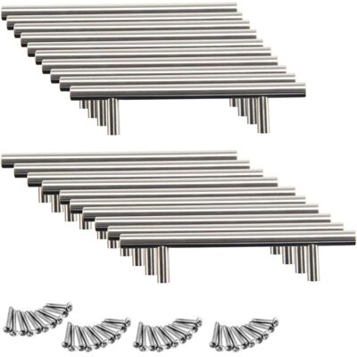 MOXIE 20pcs Poignée Bâton De Porte Cuisine Meuble Placard Inoxydable,ø12mm Poignée Barre De Porte D’armoire Avec Vis,poignée D'Armoire Poignée De Tiroir Poignée En T (96mm (entraxe De Trous)) - Publicité MOXIE 20pcs Poignée Bâton De Porte Cuisine Meuble Placard Inoxydable,ø12mm Poignée Barre De Porte D’armoire Avec Vis,poignée D'Armoire Poignée De Tiroir Poignée En T (96mm (entraxe De Trous)) - Publicité