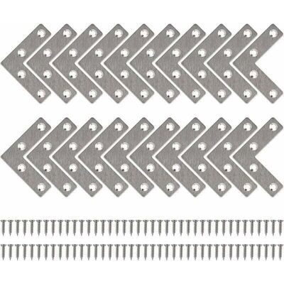 PELTOR Equerre De Fixation Plats Droits Support En Forme De L Metalliques Equerres Avec Vis Pour Bois Meubles Placard Réparation Support 50 50mm 20 Pièces - Publicité PELTOR Equerre De Fixation Plats Droits Support En Forme De L Metalliques Equerres Avec Vis Pour Bois Meubles Placard Réparation Support 50 50mm 20 Pièces - Publicité
