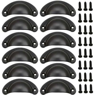 ABYSSE (noir) Lot De 12 Poignées Coquillage Vintage, Poignées De Porte En Fer Vintage Avec Vis Pour Meubles, Commodes Et Armoires De Cuisine - Publicité ABYSSE (noir) Lot De 12 Poignées Coquillage Vintage, Poignées De Porte En Fer Vintage Avec Vis Pour Meubles, Commodes Et Armoires De Cuisine - Publicité