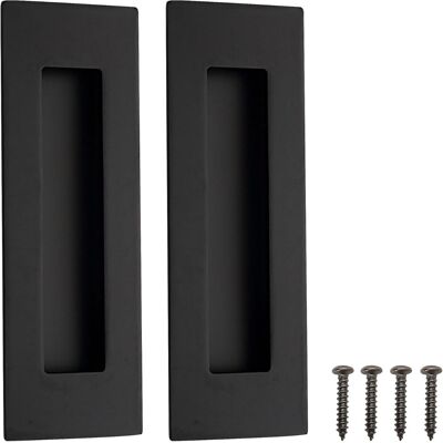 HERUSI Lot De 2 Poignées De Porte Coulissantes Encastrées En Acier Inoxydable, Poignées De Porte Affleurantes De 150 Mm, Quincaillerie Pour Porte Escamotable, Porte De Placard, Porte De Grange (noir Mat) - Publicité HERUSI Lot De 2 Poignées De Porte Coulissantes Encastrées En Acier Inoxydable, Poignées De Porte Affleurantes De 150 Mm, Quincaillerie Pour Porte Escamotable, Porte De Placard, Porte De Grange (noir Mat) - Publicité