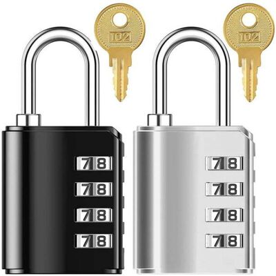 OEM Lot De 2 Serrures À Combinaison, Cadenas À 4 Chiffres Avec Serrure À Clé Pour Casier - Publicité OEM Lot De 2 Serrures À Combinaison, Cadenas À 4 Chiffres Avec Serrure À Clé Pour Casier - Publicité